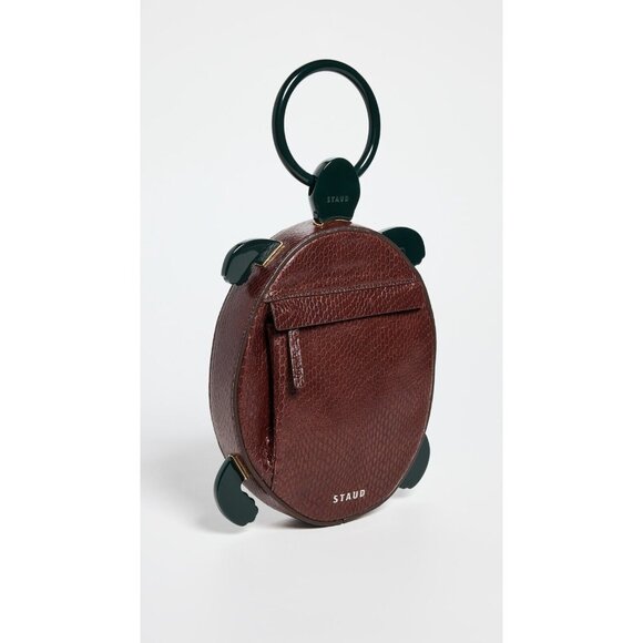 NWT STAUD Tortuga Handheld Bag in Mahogany Clover Turtle Bag Purse $350 - Picture 9 of 13